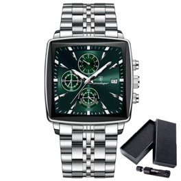 OEDAGAR 866 Luxury Square Chronograph Men’s Watch (1 Year Warranty)